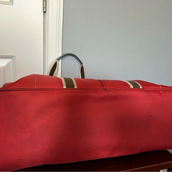 Authentic Coach Red Nylon Weekend Tote Bag - Picture 14 of 15